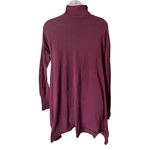 Turtleneck  Sweater Tunic Wool Blend Sharkbite Hem Sz S Lagenlook Goblincore - Picture 3 of 9